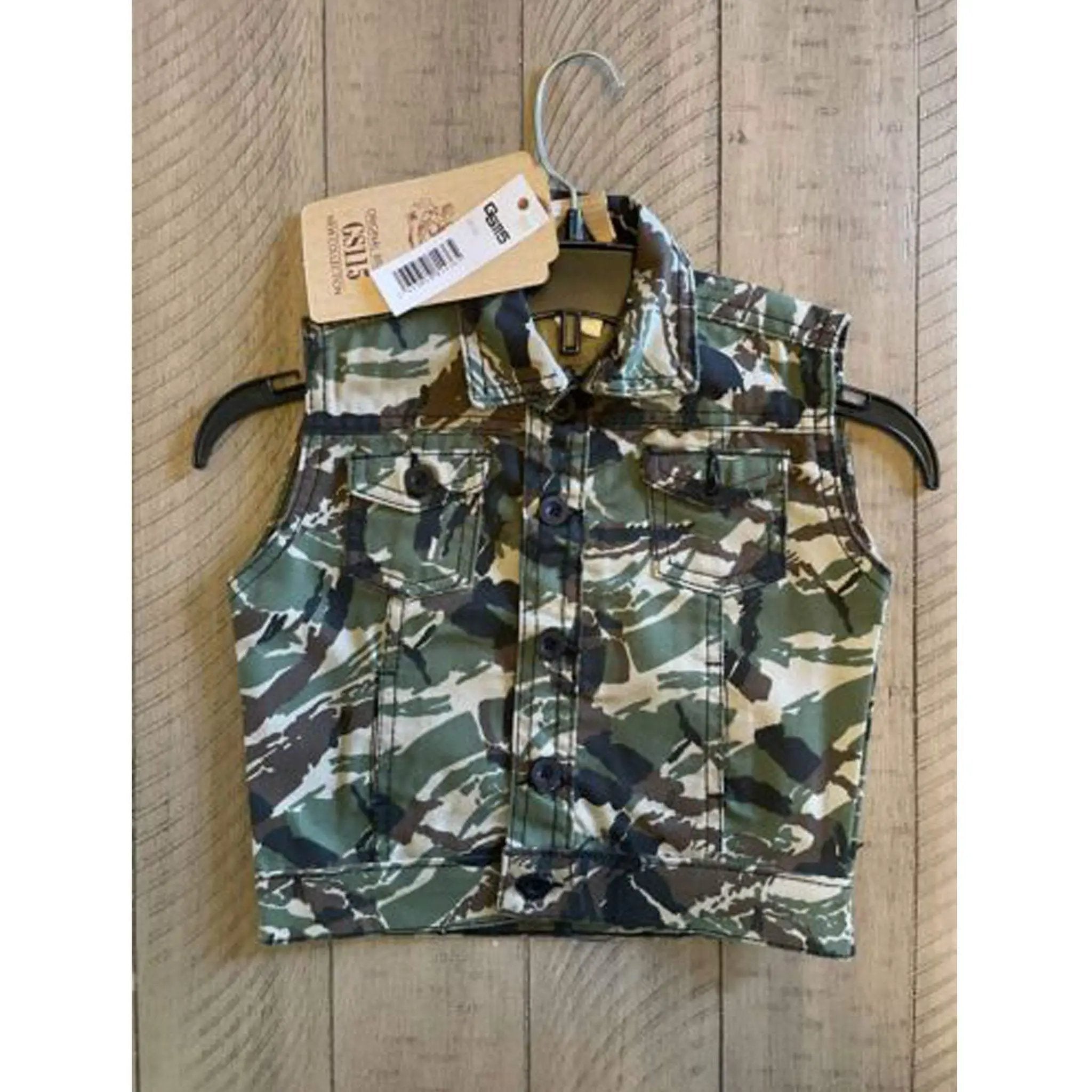 ORIGINAL BRAND GS115 NEW COLLECTION TODDLERS SLEEVELESS CAMO JACKET SIZE 3T by Selzalot