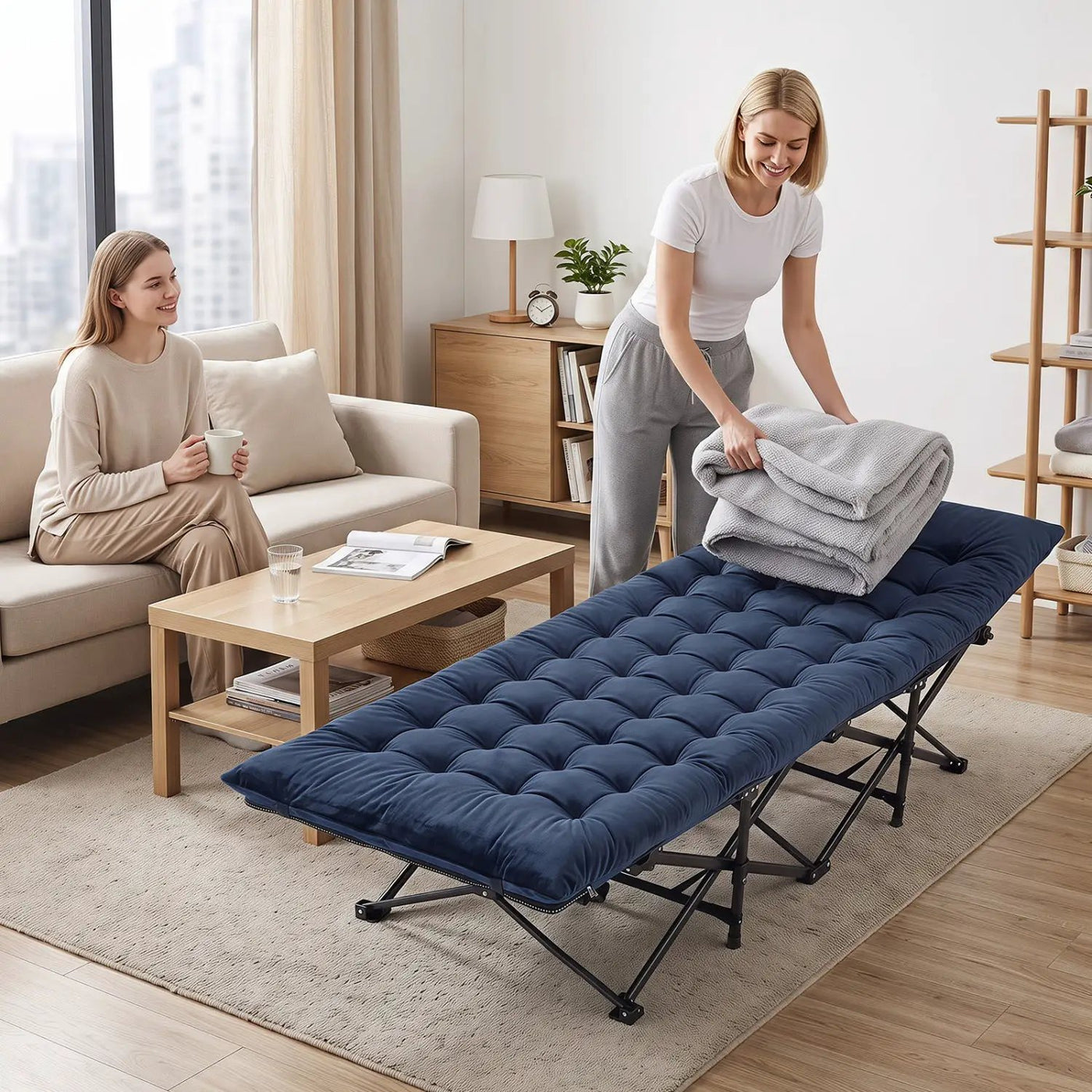 Camping Cot for Adults with Padded Mat and Carrying Bag by DirectDeals