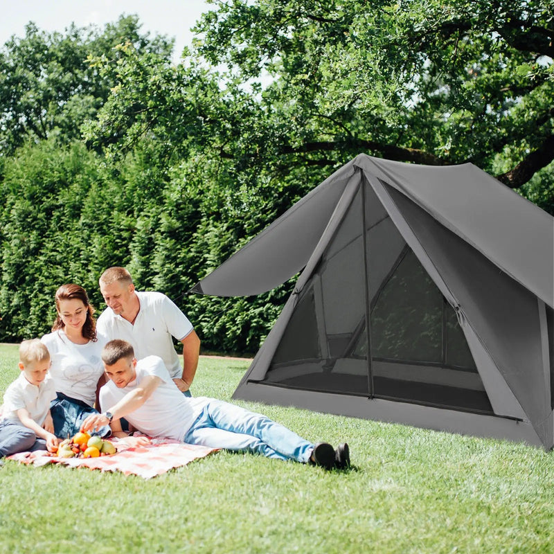 Pop-up Camping Tent for 2-3 People with Carry Bag and Rainfly for Backpacking Hiking Trip-Gray by DirectDeals