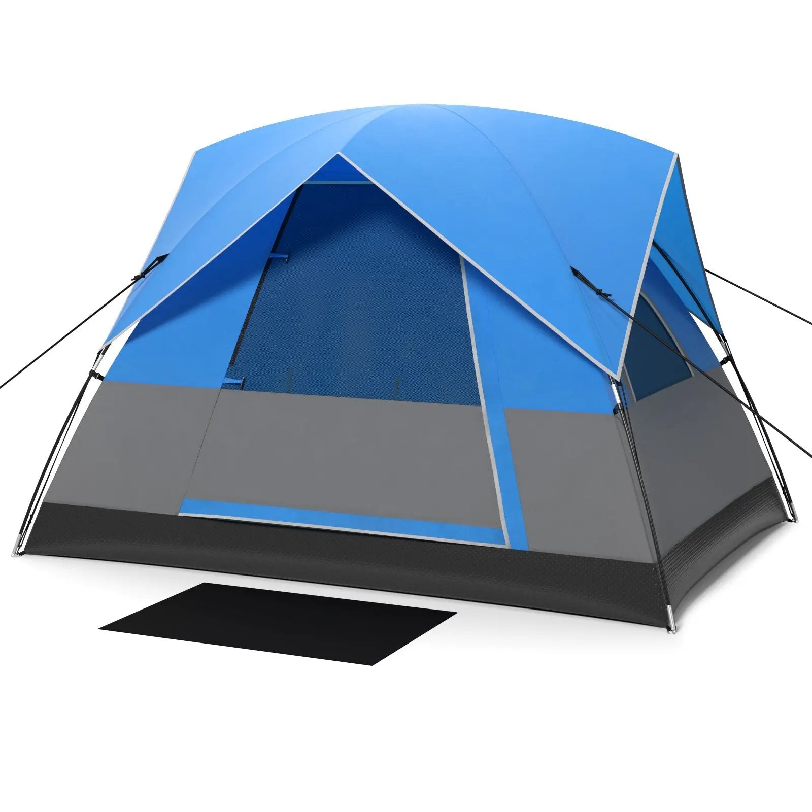 3 Person Outdoor Camping Tent with Removable Floor Mat for Camping Hiking Traveling-Blue by DirectDeals