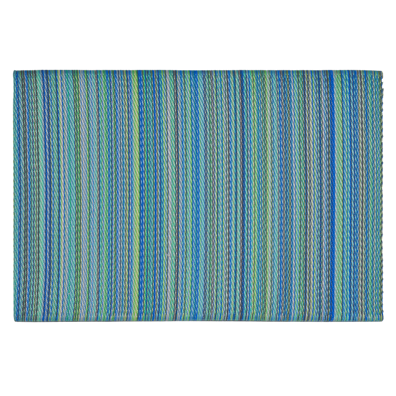 Cancun Turquoise & Moss Green Outdoor Doormat – 24" x 36" Non-Slip, Recycled Plastic by Fab Habitat