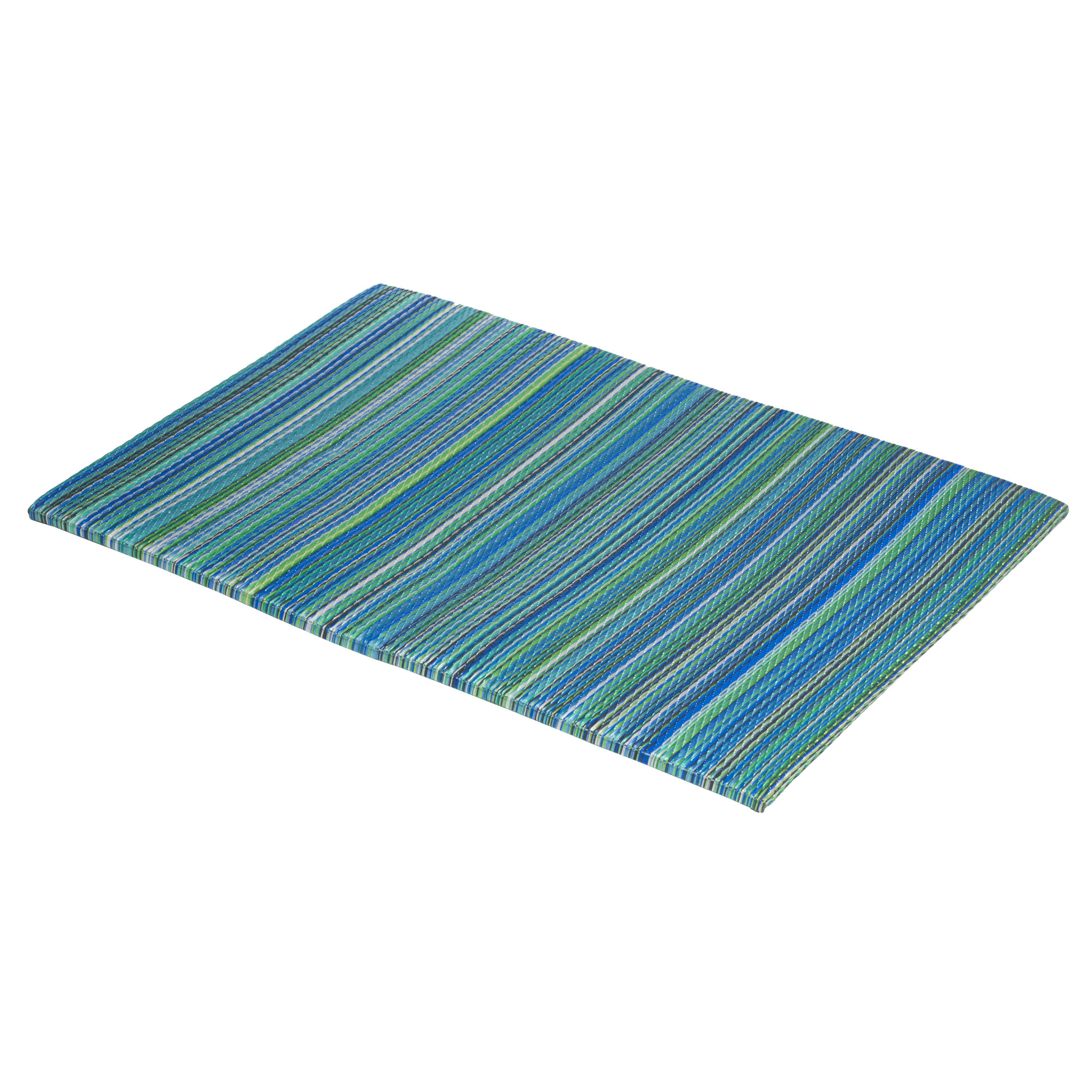 Cancun Turquoise & Moss Green Outdoor Doormat – 24" x 36" Non-Slip, Recycled Plastic by Fab Habitat