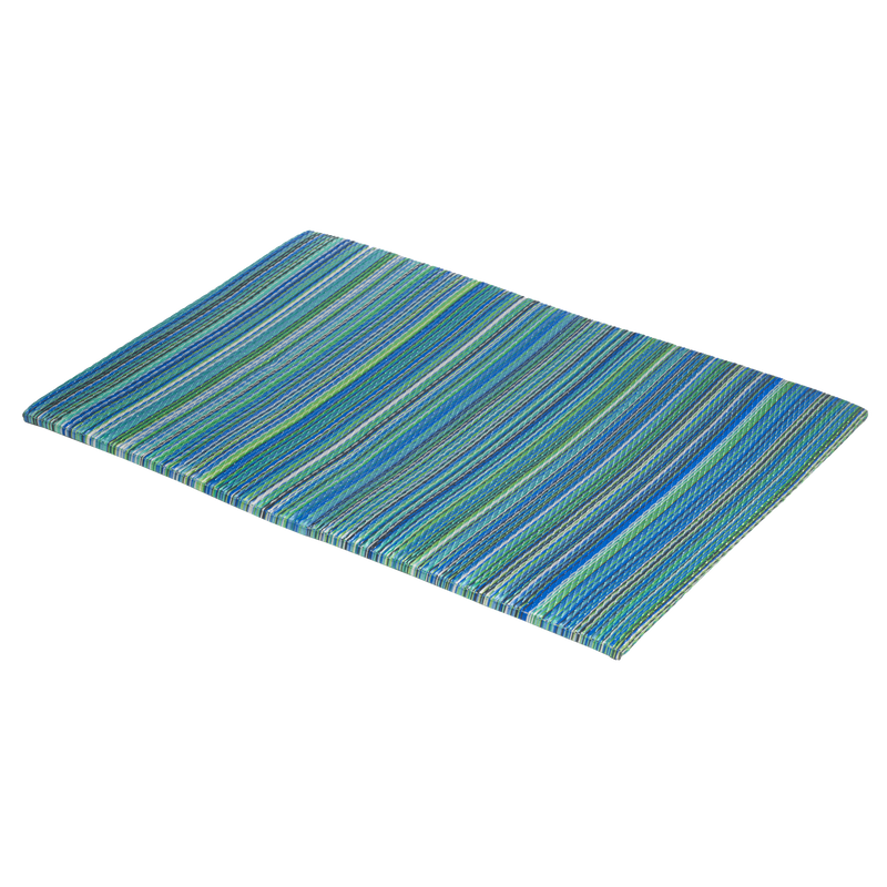 Cancun Turquoise & Moss Green Outdoor Doormat – 24" x 36" Non-Slip, Recycled Plastic by Fab Habitat