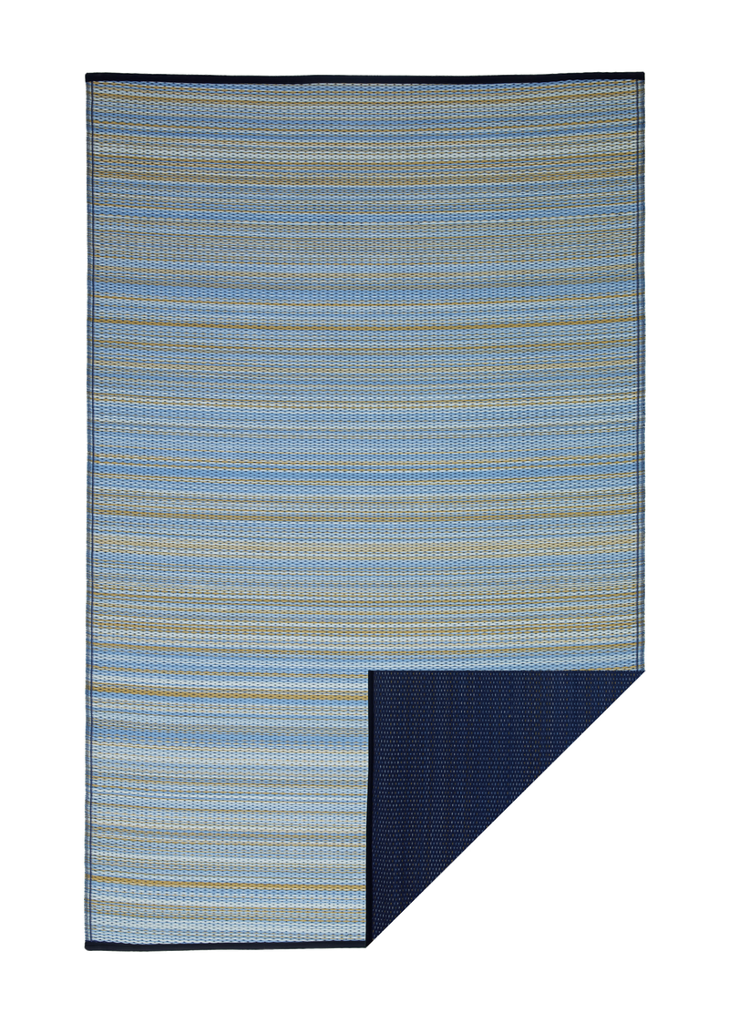 Cancun Shadow - Blue Outdoor Rug for Patio by Fab Habitat