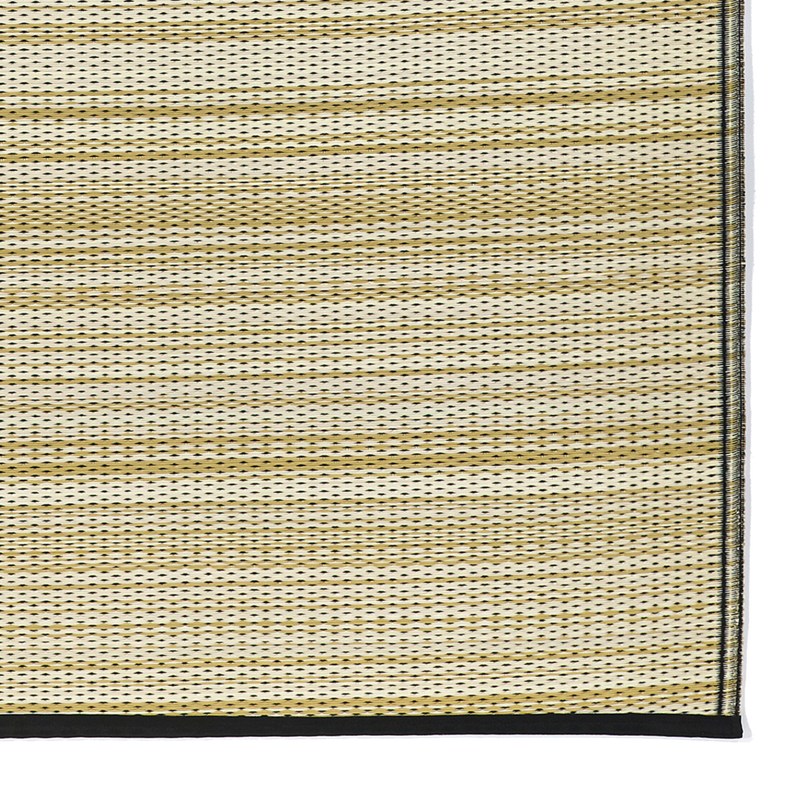 Cancun Shadow - Sand & Black Outdoor Rug for Patio by Fab Habitat