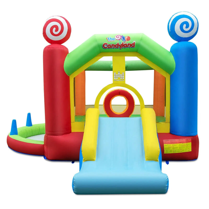 Candy Land Theme Kids Inflatable Bounce House with 735W Air Blower by DirectDeals