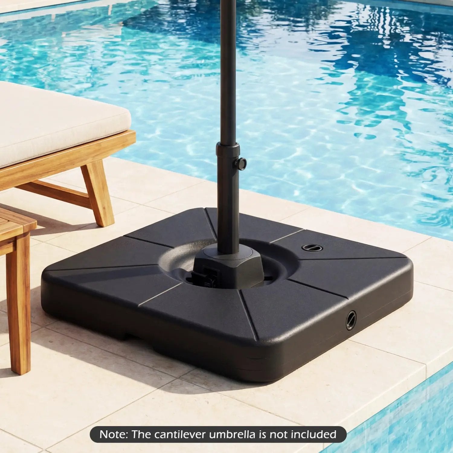 Cantilever Patio Umbrella Base 220 LBS Water and Sand Fillable Weighted Stand by DirectDeals