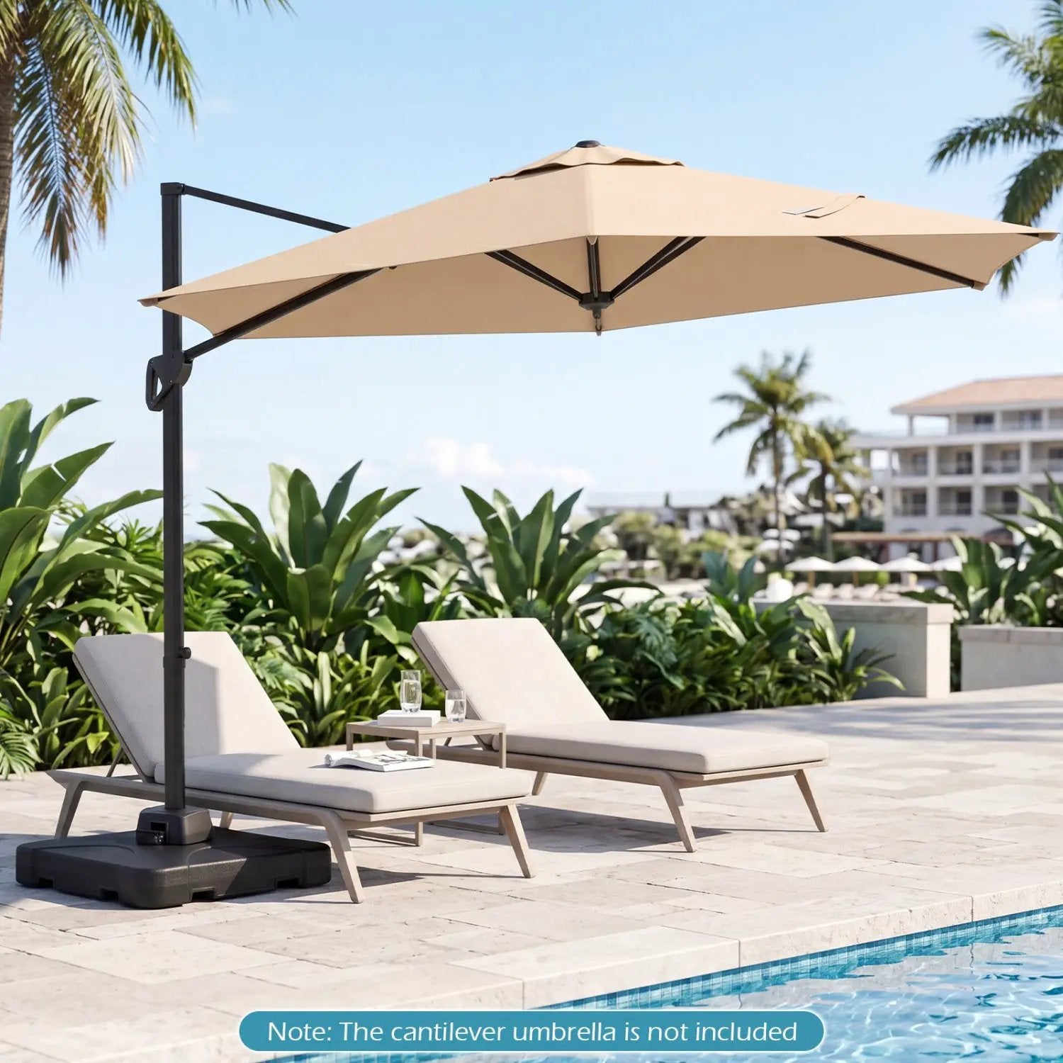 Cantilever Patio Umbrella Base 242 LBS Water and Sand Fillable Weighted Stand by DirectDeals