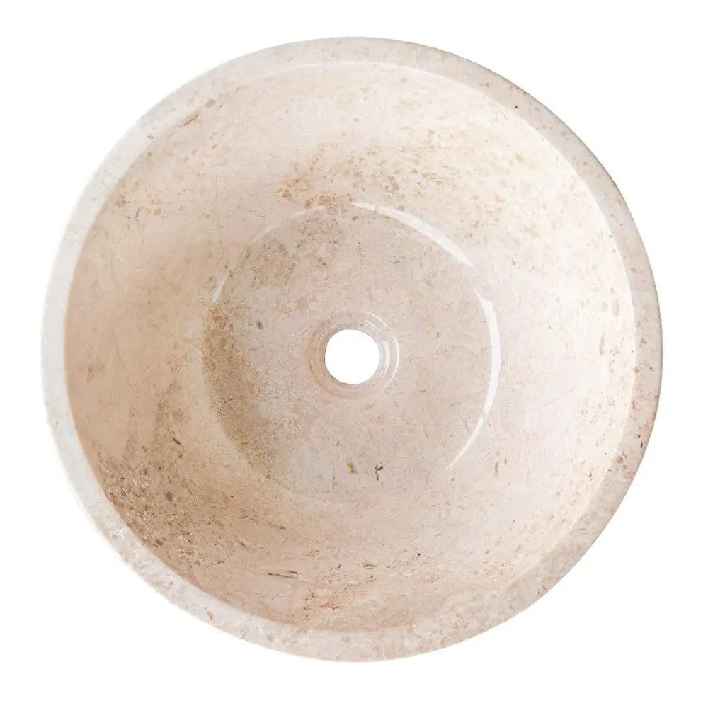 Cappuccino Beige Marble V-Shape Vessel Sink Polished Finish 16x6 by GobekDesign