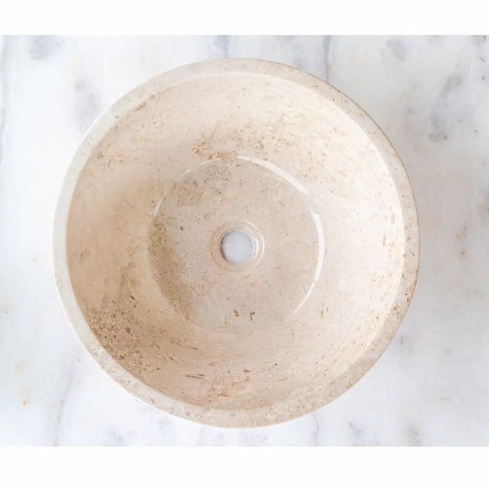 Cappuccino Beige Marble V-Shape Vessel Sink Polished Finish 16x6 by GobekDesign