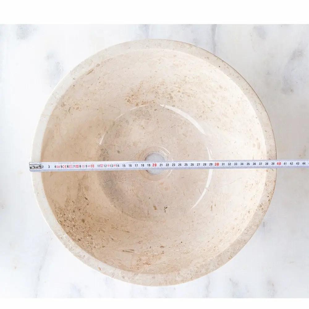 Cappuccino Beige Marble V-Shape Vessel Sink Polished Finish 16x6 by GobekDesign