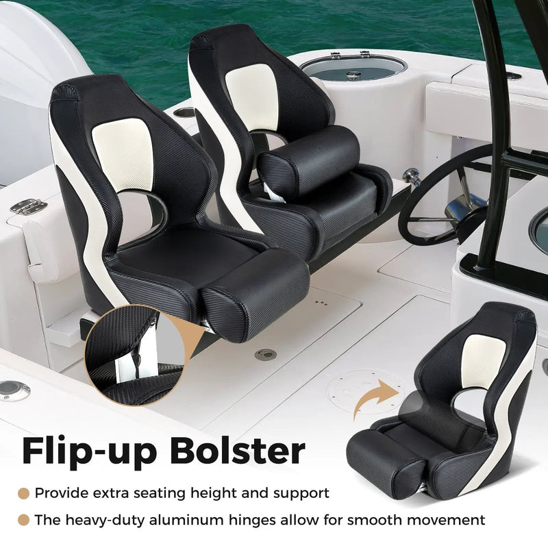Captain Bucket Seat with Waterproof PVC Leather for Sightseeing Boat-Black by DirectDeals
