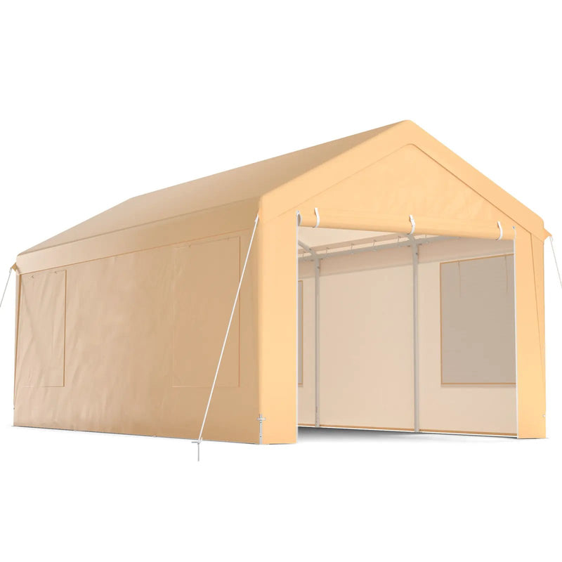 10 x 20 Feet Heavy-Duty Steel Portable Carport Car Canopy Shelter-Yellow by DirectDeals