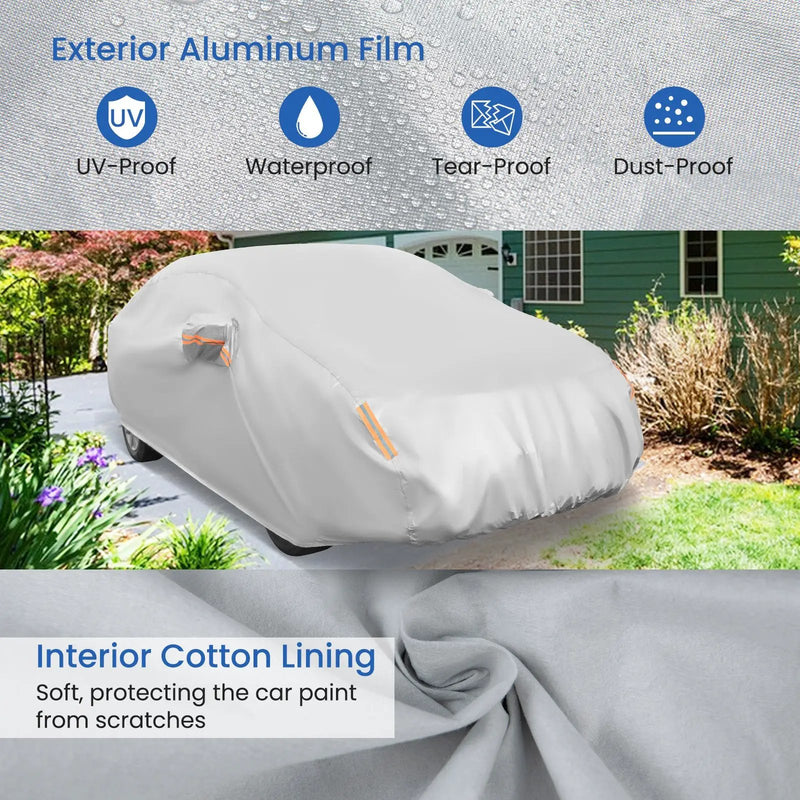 Car Cover for Automobiles 185 Inch Rain Sun UV Protection Universal Fit Sedan Toyota Corolla by DirectDeals