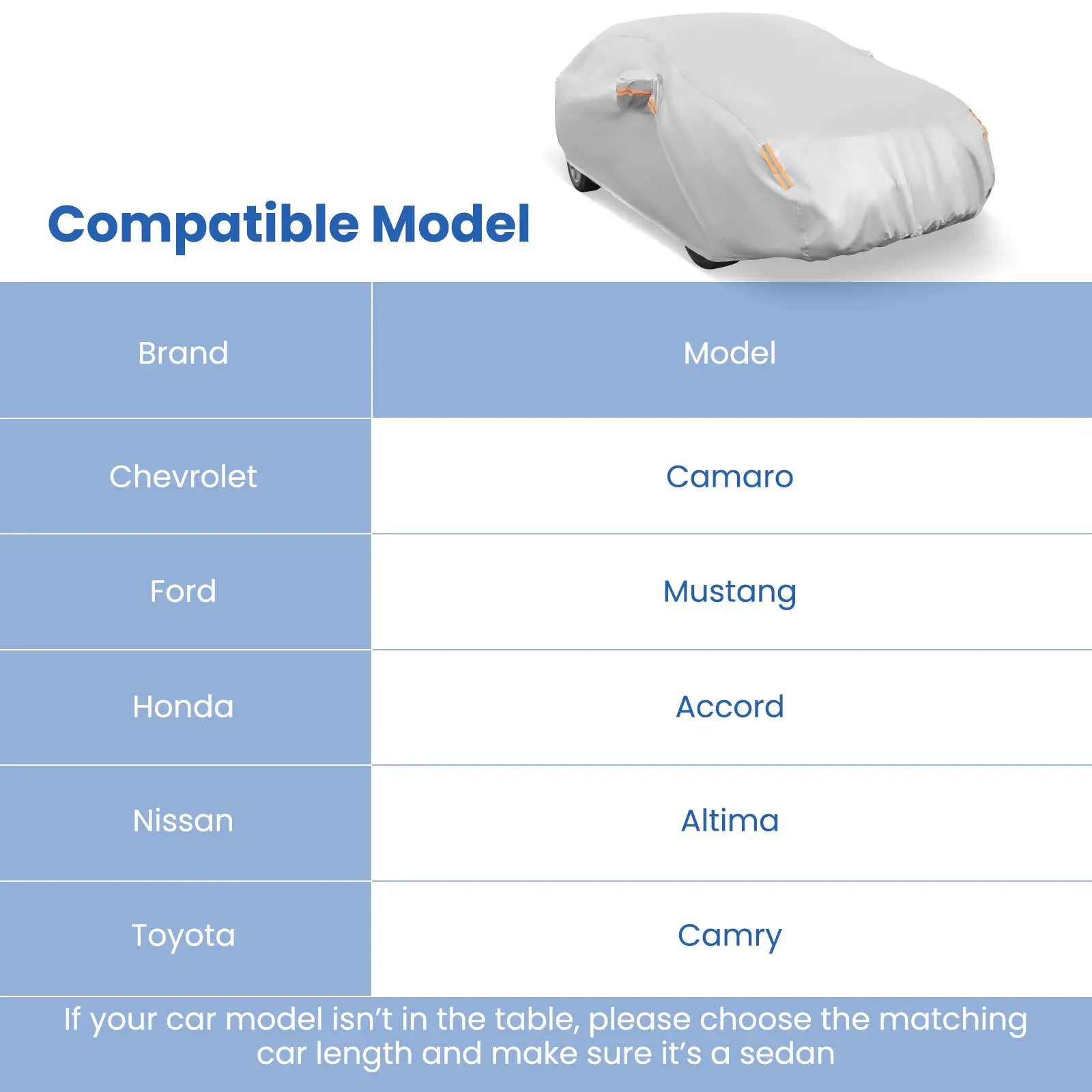 Car Cover for Automobiles 193 Inch Rain Sun UV Protection Universal Fit Sedan Chevrolet Ford Nissan by DirectDeals