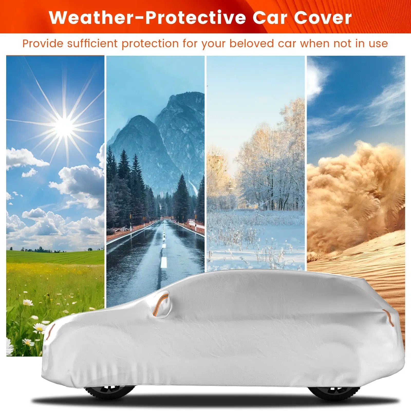 Car Cover for Automobiles 200 Inch Rain Sun UV Protection Fit SUV BMW Honda Lexus Mercedes-Benz by DirectDeals