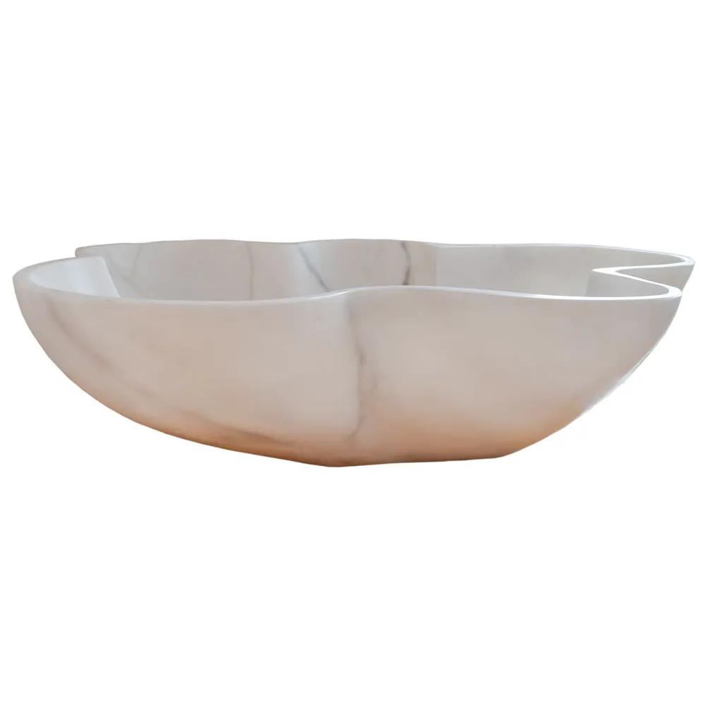 Carrara White Marble Artistic Vessel Sink - Polished 24.5x18x6 by GobekDesign