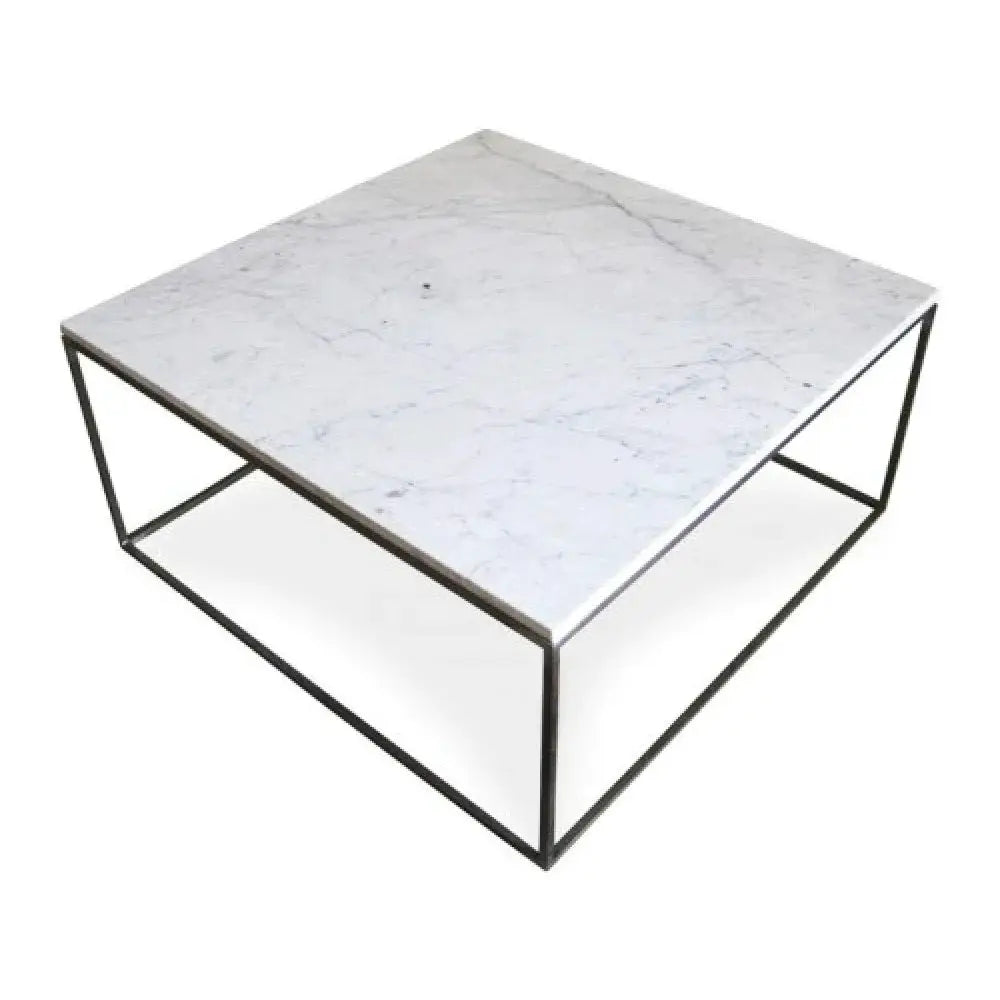 Carrara White Marble Square Coffee Table Top - Polished Finish by GobekDesign