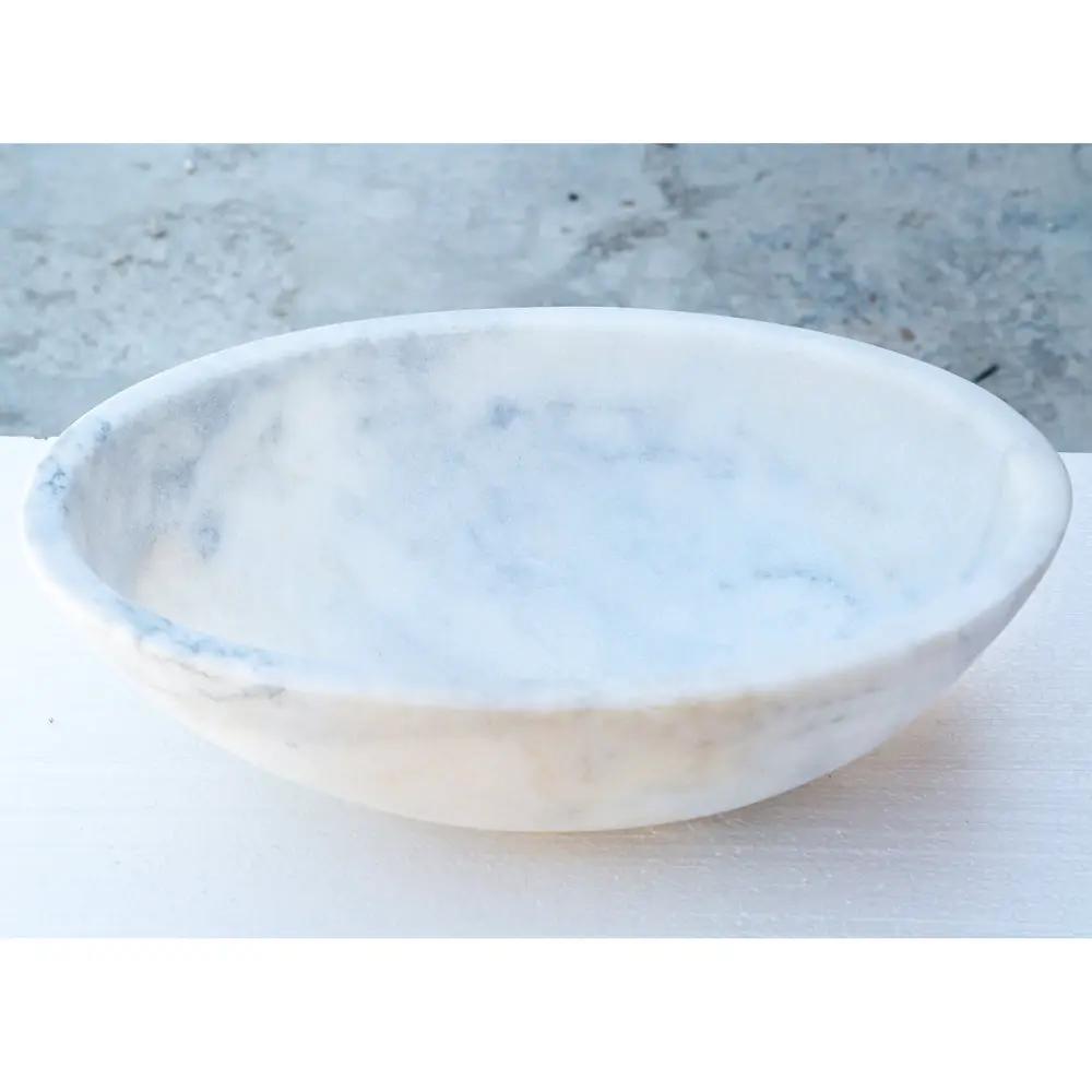 Carrara White Marble Natural Stone Oval Vessel Sink - 16x21x6 by GobekDesign