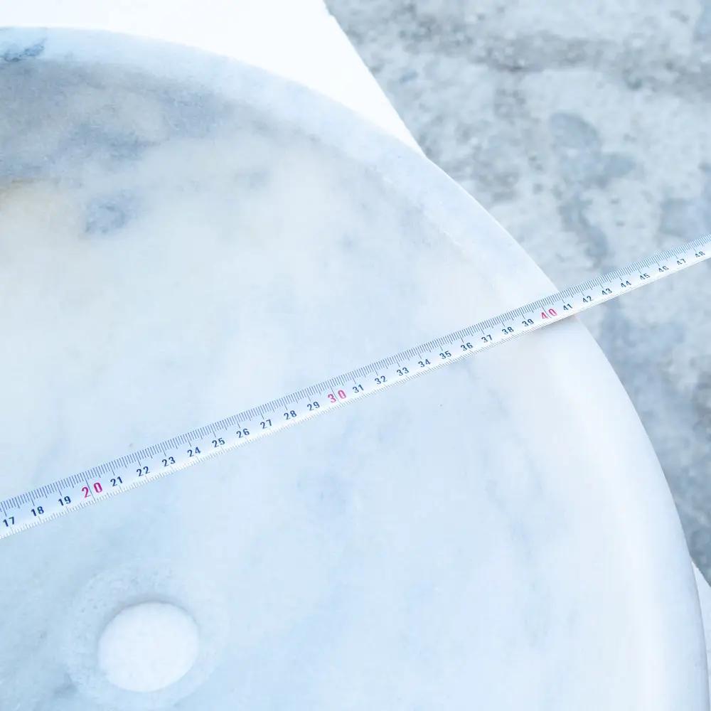 Carrara White Marble Natural Stone Oval Vessel Sink - 16x21x6 by GobekDesign