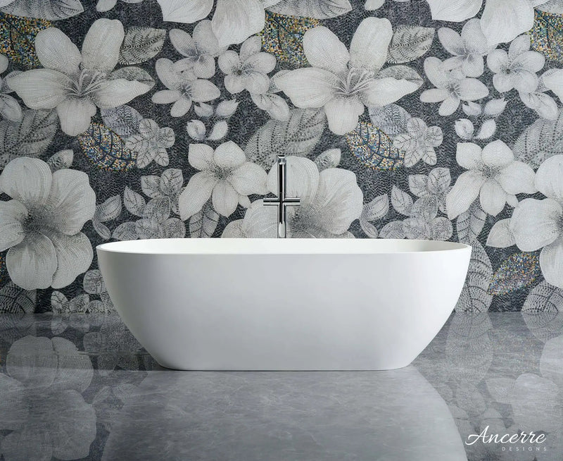 Cascade 63” Freestanding Solid Surface Bathtub by Ancerre Designs