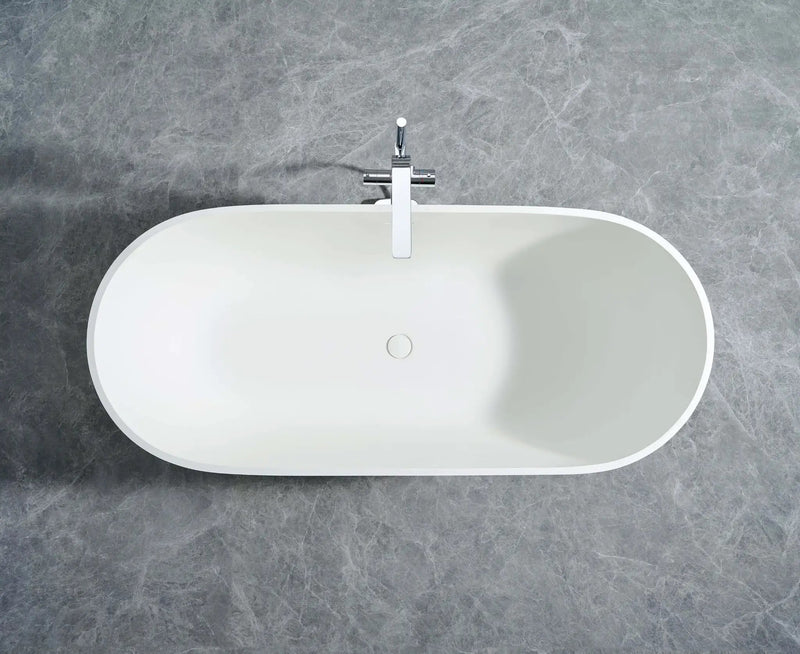 Cascade 63” Freestanding Solid Surface Bathtub by Ancerre Designs