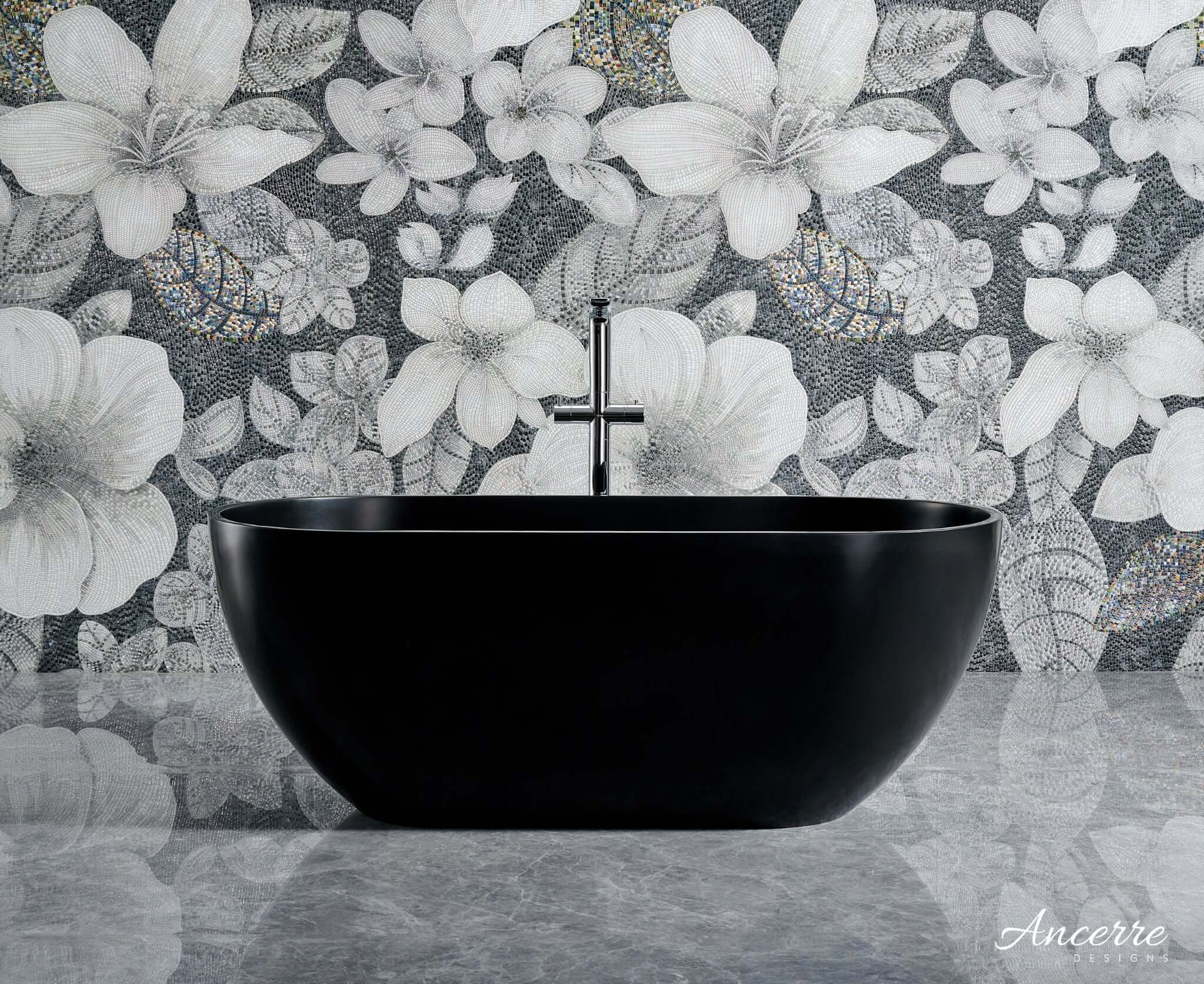 Cascade 59” Freestanding Solid Surface Bathtub by Ancerre Designs