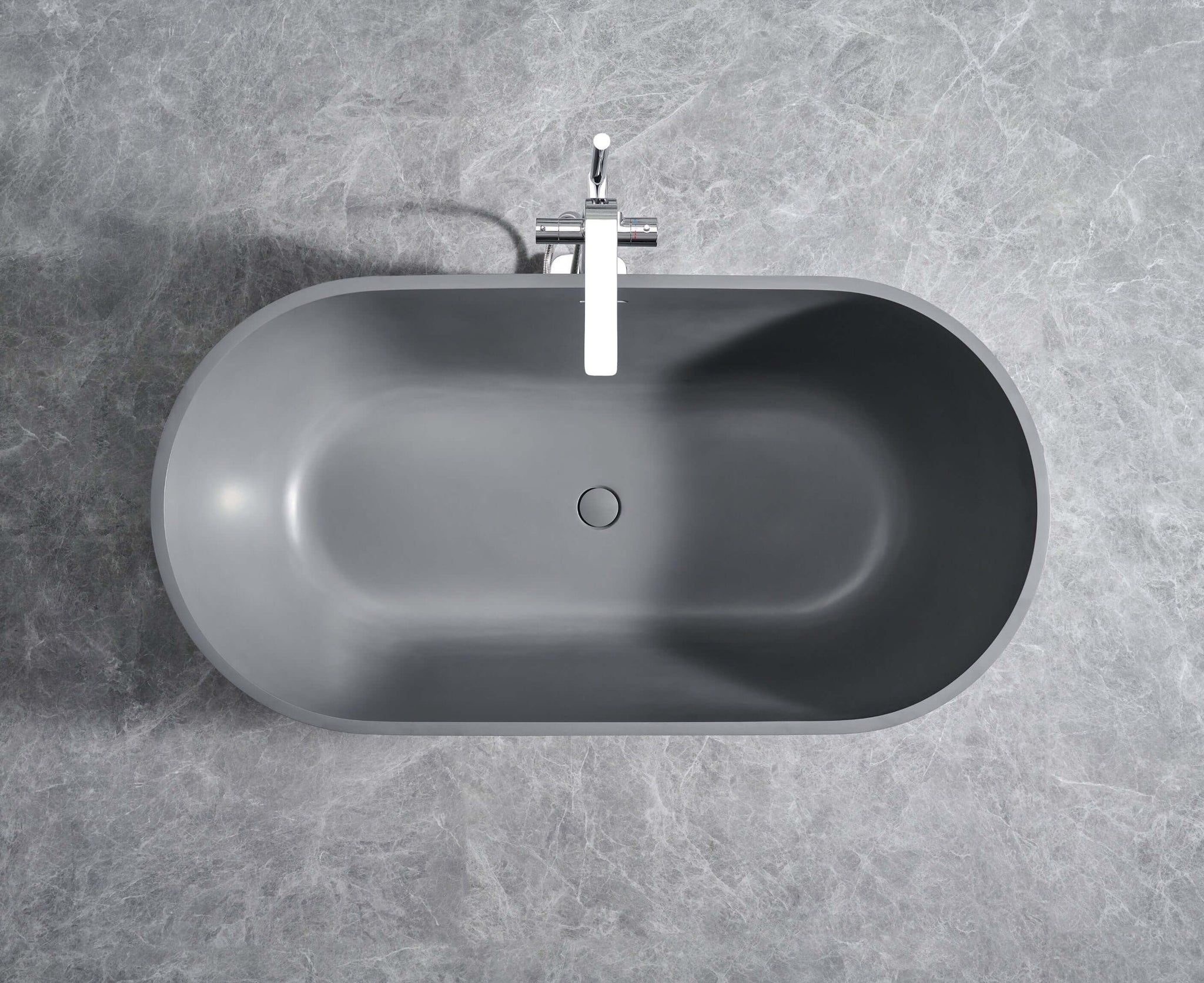 Cascade 59” Freestanding Solid Surface Bathtub by Ancerre Designs