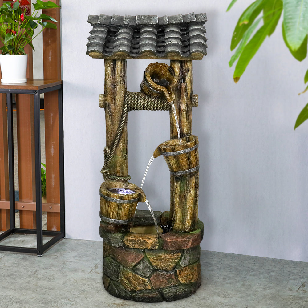 Resin Wishing Well Outdoor Fountain 39 Inch with LED, photo 4 of 9