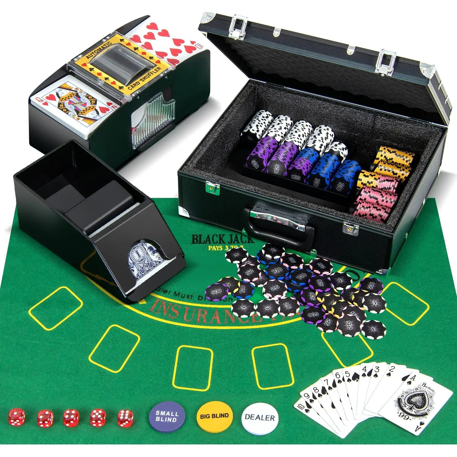 14 Gram Poker Chips 300 Pieces Casino Poker Chip Set-Black by DirectDeals