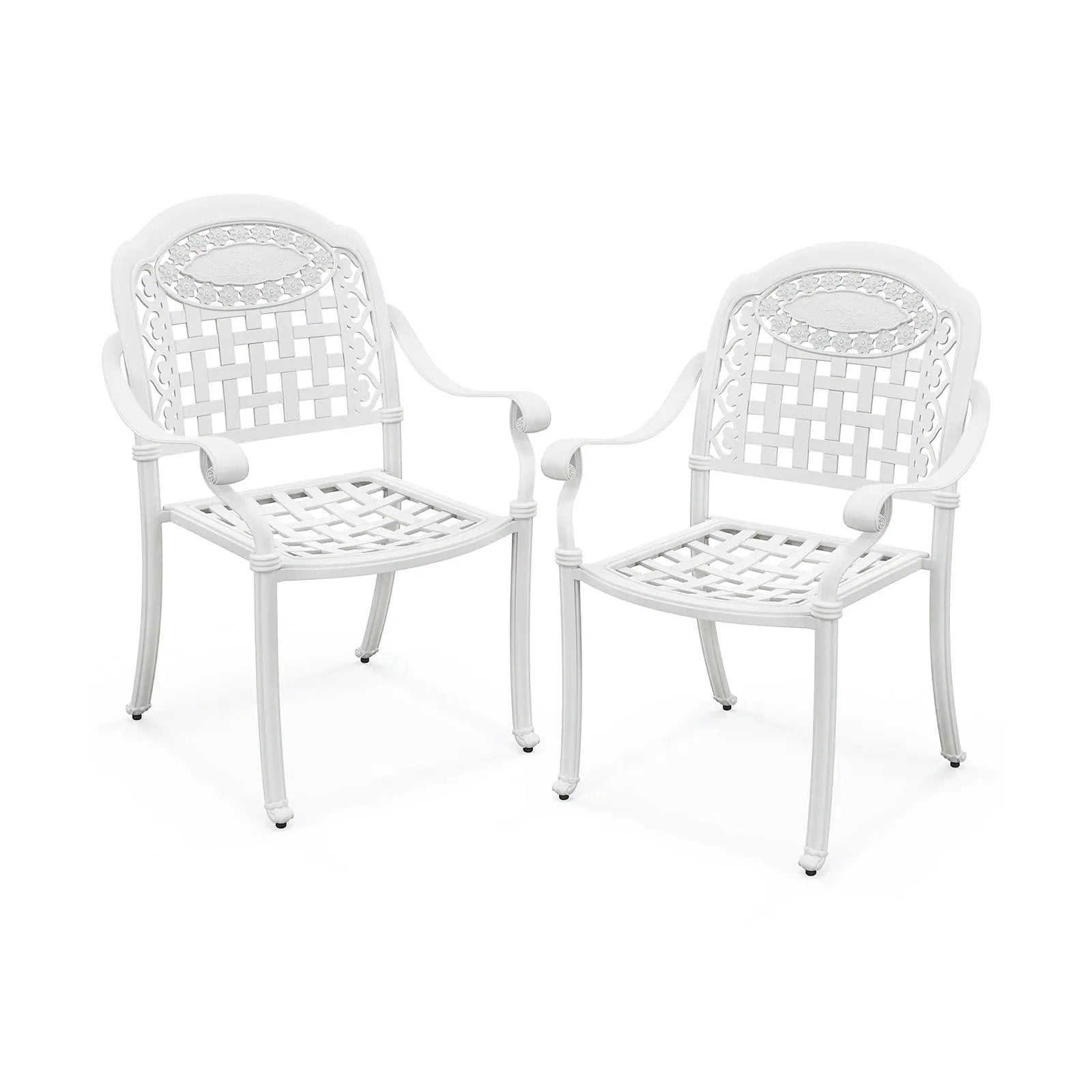 Cast Aluminum Patio Chairs Set of 2 with Armrests by DirectDeals