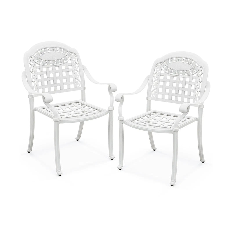 Cast Aluminum Patio Chairs Set of 2 with Armrests by DirectDeals