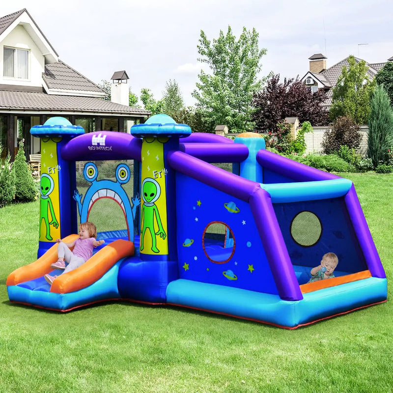 Castle Jumping Bouncer with Water Slide and 550W Blower by DirectDeals