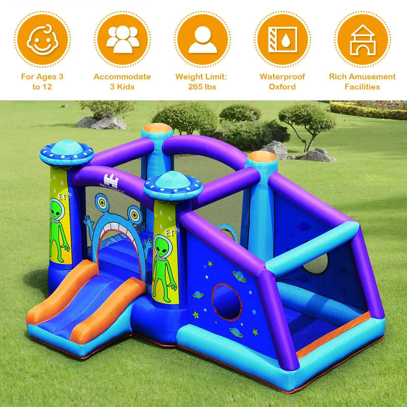 Castle Jumping Bouncer with Water Slide and 550W Blower by DirectDeals