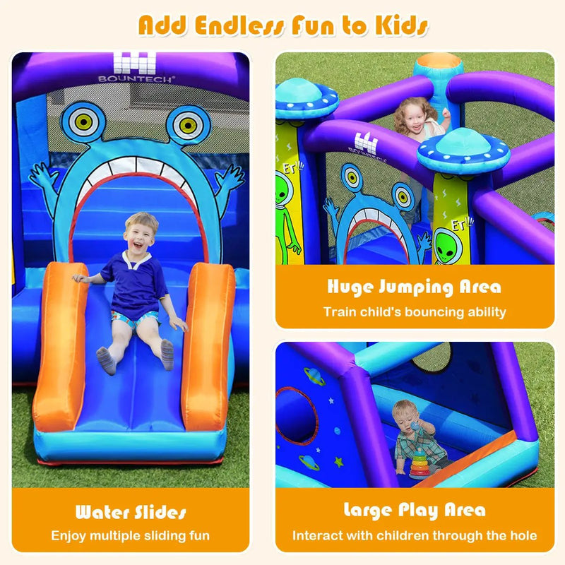 Castle Jumping Bouncer with Water Slide and 550W Blower by DirectDeals