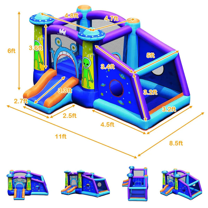 Castle Jumping Bouncer with Water Slide and 550W Blower by DirectDeals