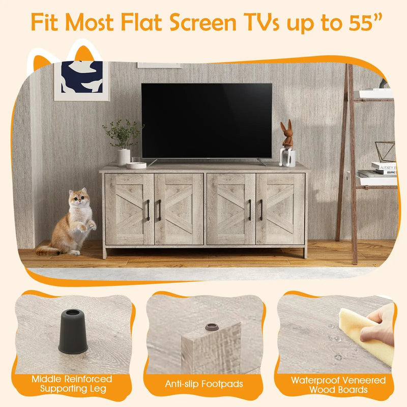 Cat Litter Box Enclosure for 2 Cats Modern Kitty Litter Box Furniture Hidden by DirectDeals