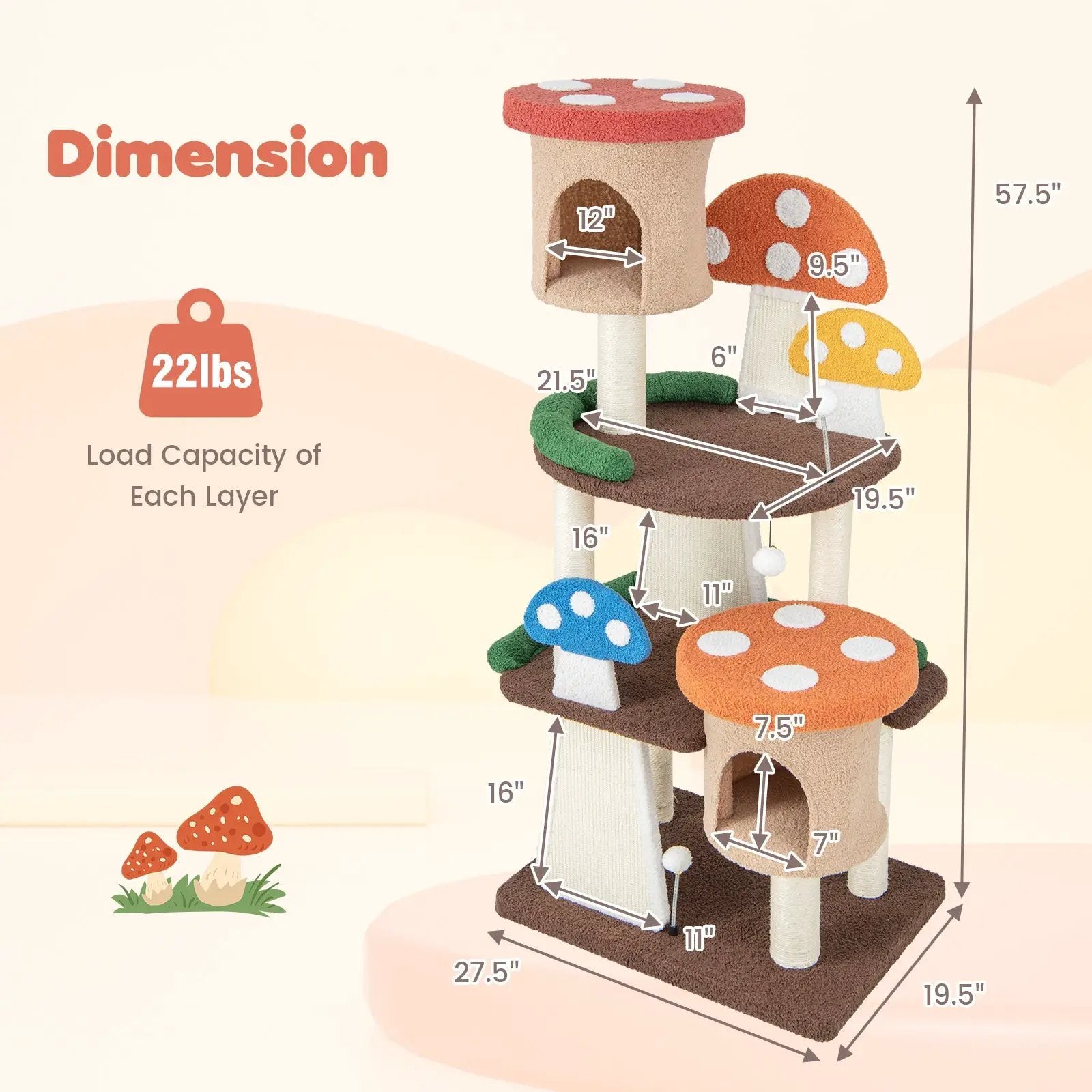 4-In-1 Cat Tree with 2 Condos and Platforms for Indoors-Multicolor by DirectDeals