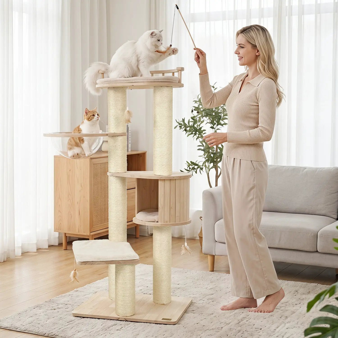 Multi-Level Cat Tree with Perch, Condo & Scratching Posts by DirectDeals