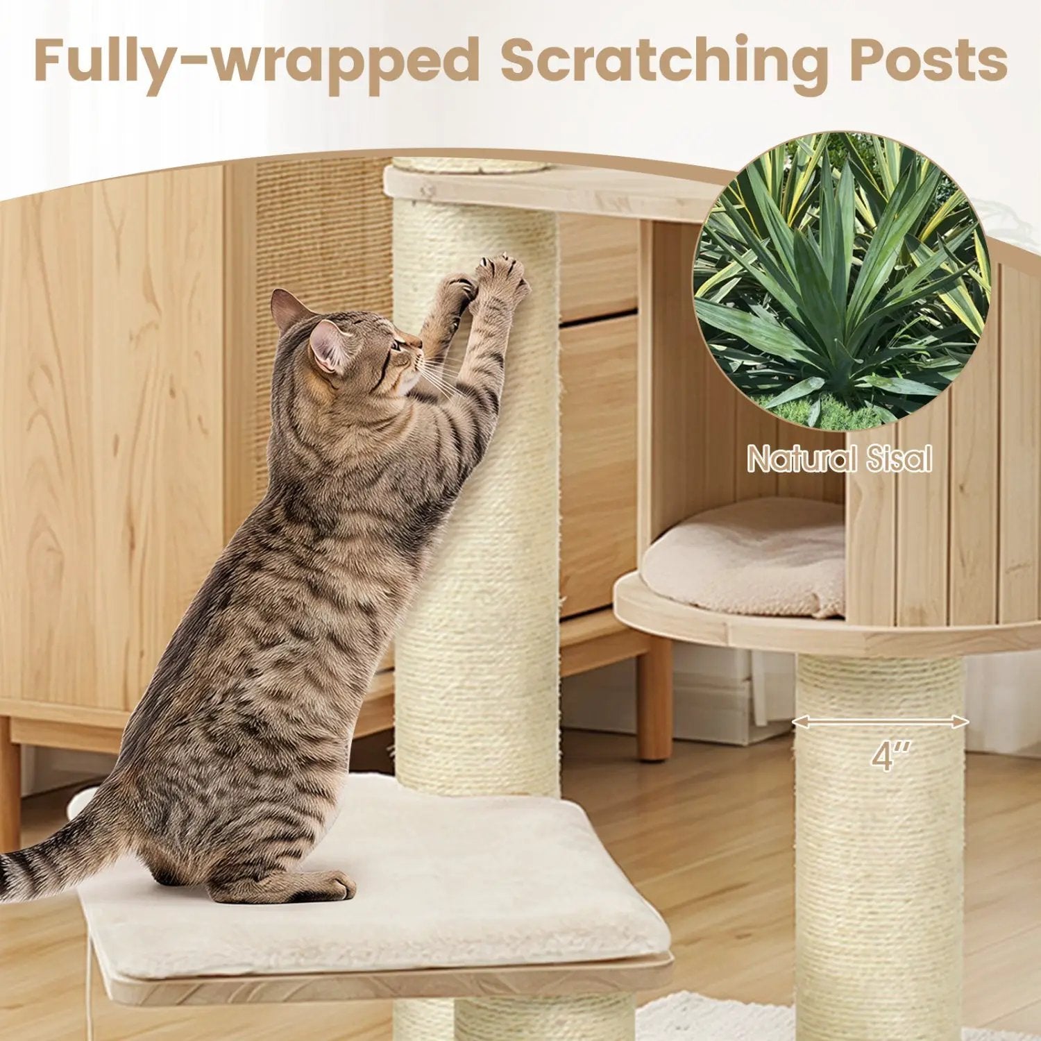 Multi-Level Cat Tree with Perch, Condo & Scratching Posts by DirectDeals