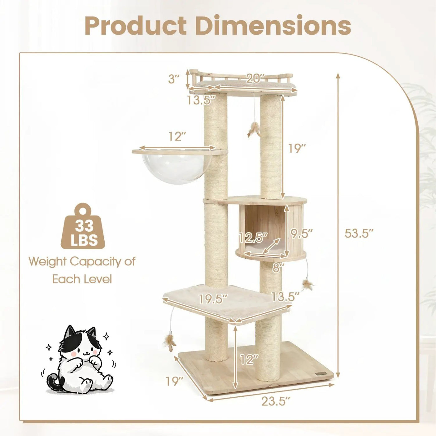 Multi-Level Cat Tree with Perch, Condo & Scratching Posts by DirectDeals