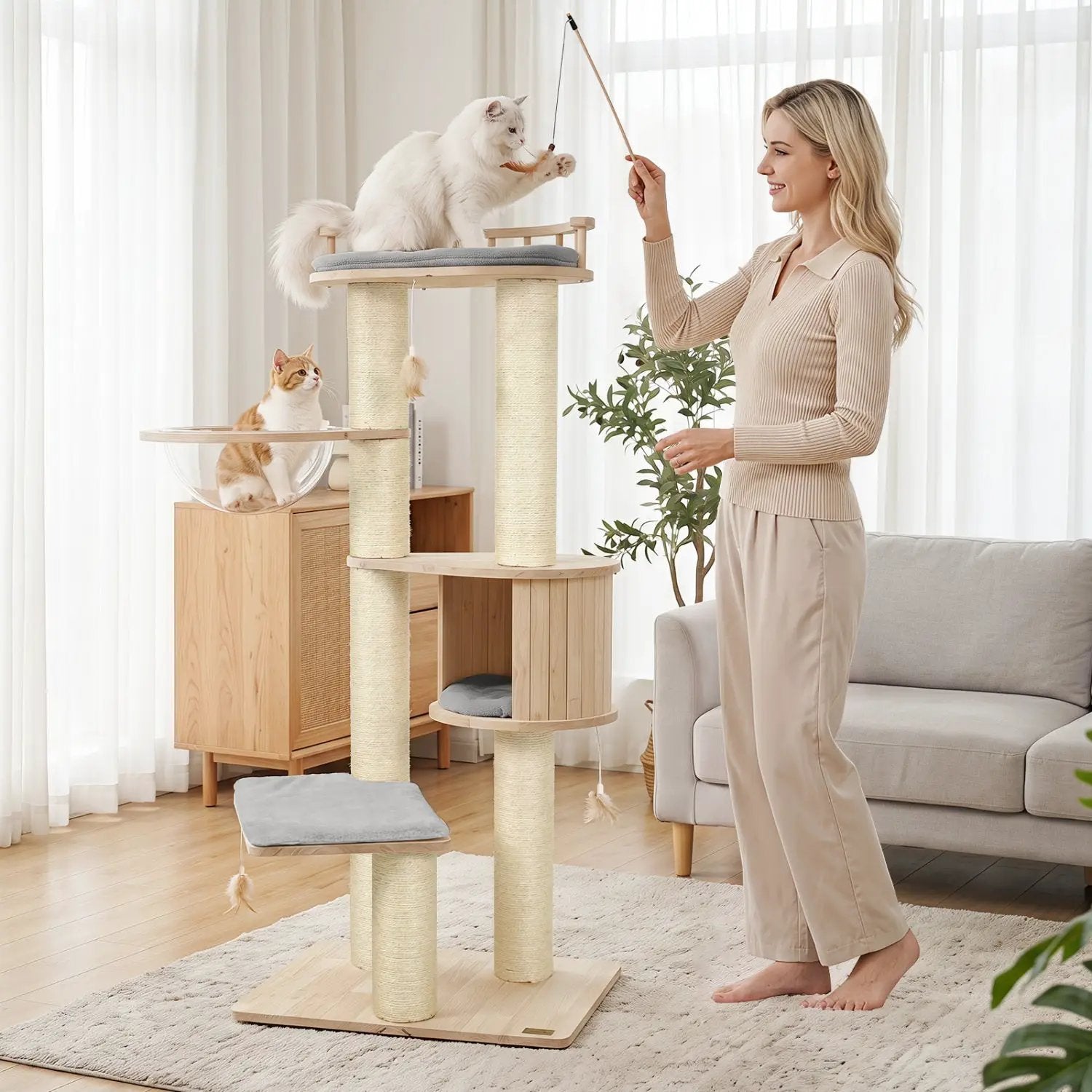 Multi-Level Cat Tree with Perch, Condo & Scratching Posts by DirectDeals