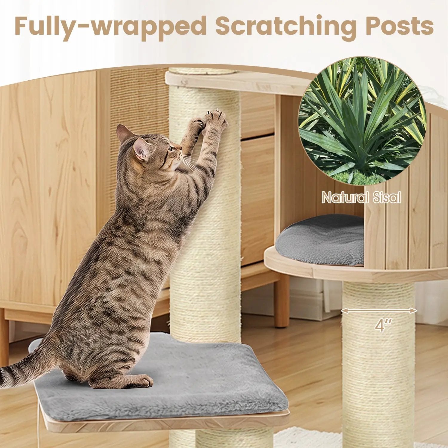 Multi-Level Cat Tree with Perch, Condo & Scratching Posts by DirectDeals