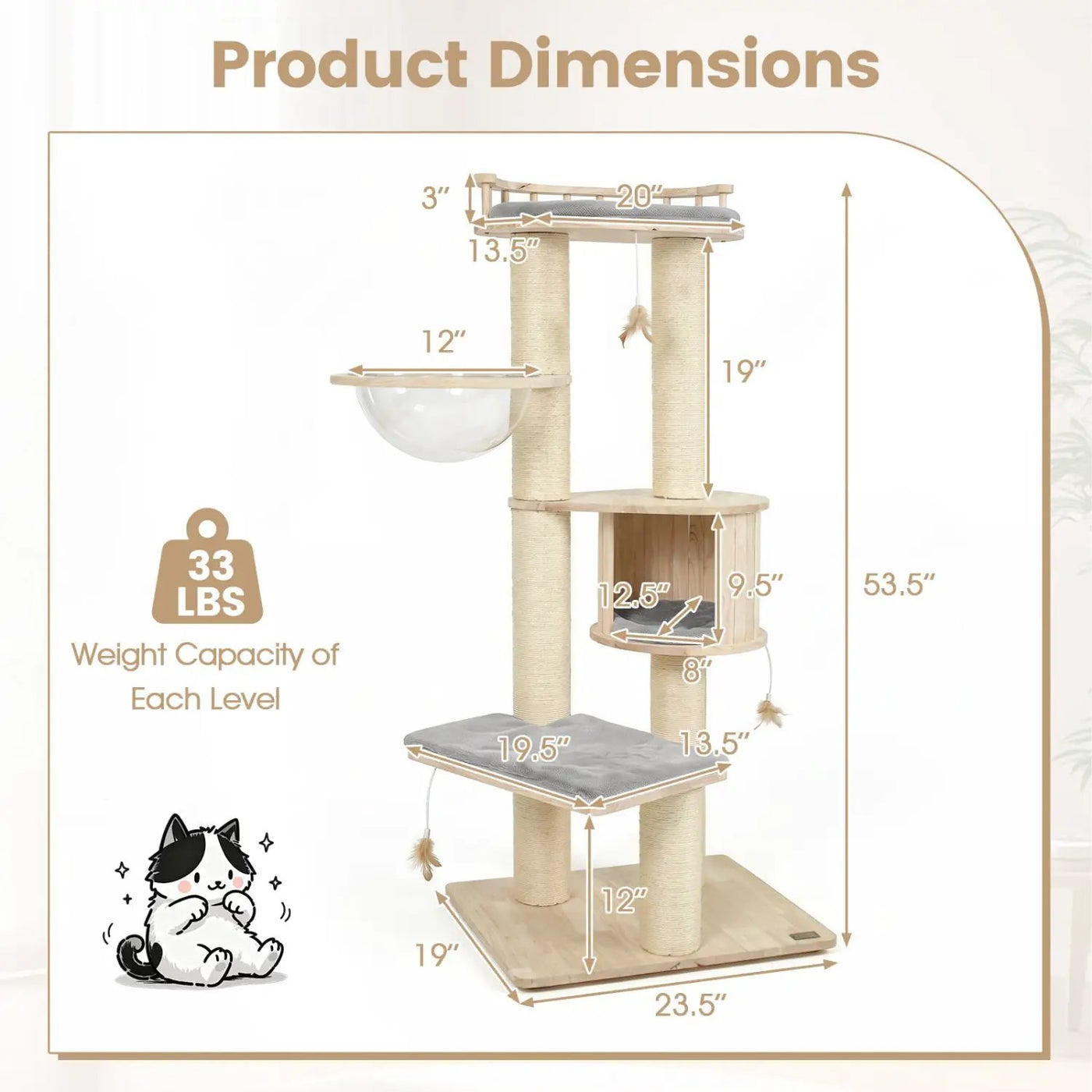 Multi-Level Cat Tree with Perch, Condo & Scratching Posts by DirectDeals