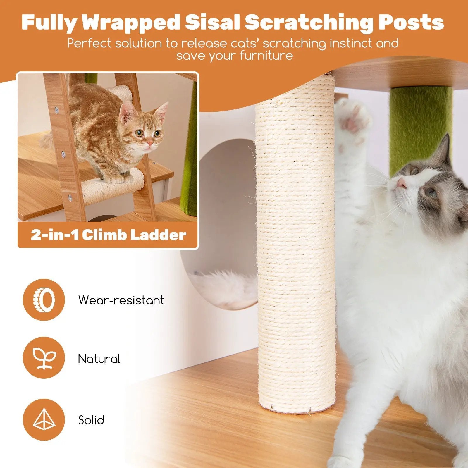 Hidden Cat Washroom with Cat Tower for Indoor Cats-White by DirectDeals