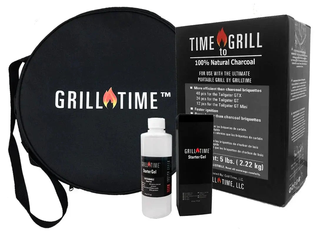 Grill Time Tailgater GTX Portable Charcoal Grill with Glass Hood Perfect for Camping Accessories by Outdoor Solar Outlet
