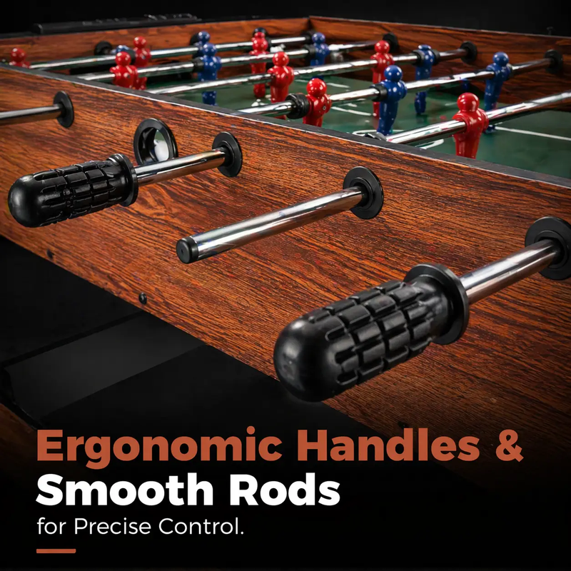 2-in-1 Full Size Foosball and Pool Combo Table with Legs-Black & Brown by DirectDeals