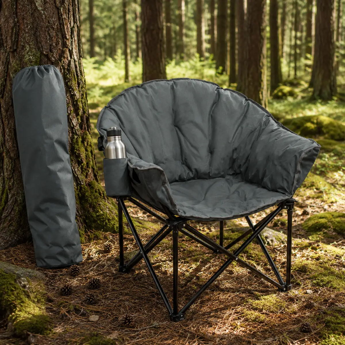 Folding Camping Moon Padded Chair with Carrying Bag, photo 4 of 11