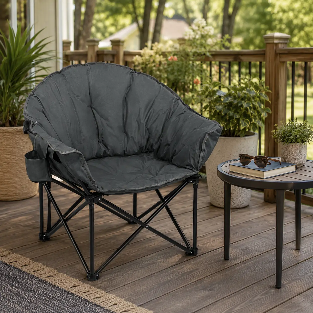Folding Camping Moon Padded Chair with Carrying Bag, photo 6 of 11