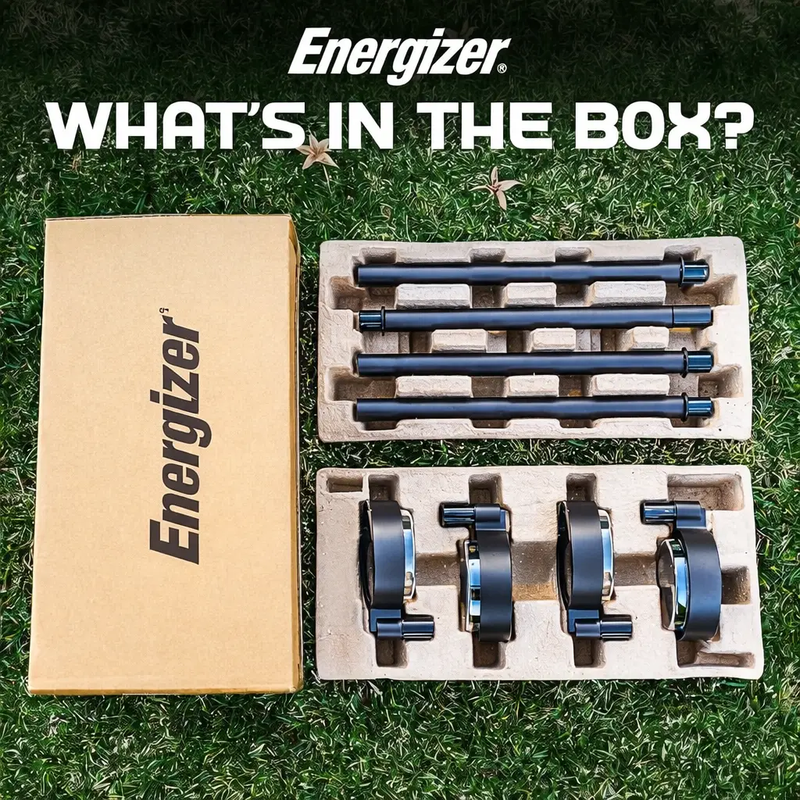 Energizer 20 Lumen Set of 4 Down light Aluminum Solar Pathway Lights by Outdoor Solar Outlet